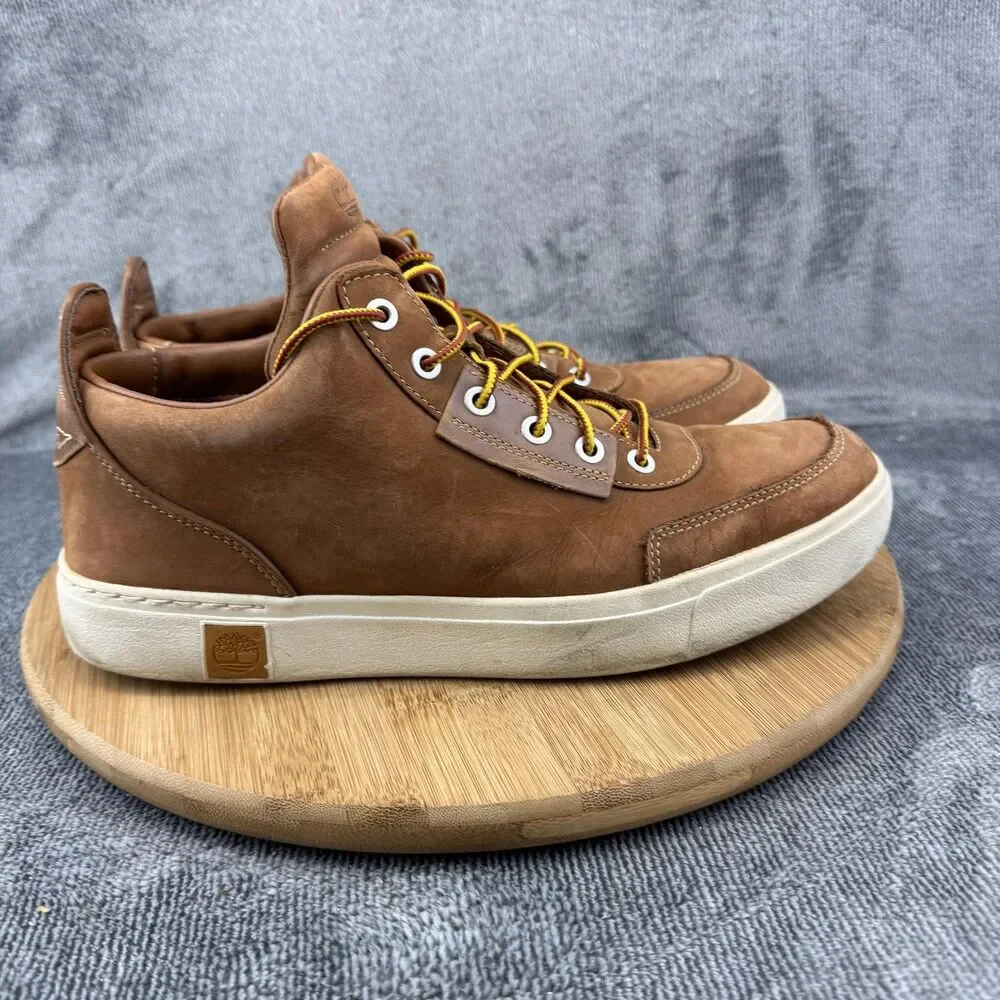 Timberland Shoes Mens Size 9 Brown Leather SensorFlex Casual Sneakers A1G9B